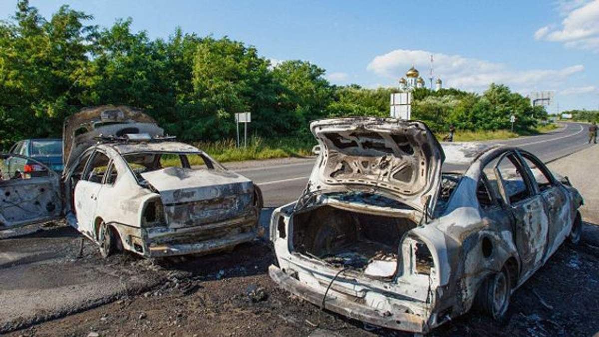 Сожженные автомобили милиции под Мукачевым Сожженные автомобили милиции под Мукачевым