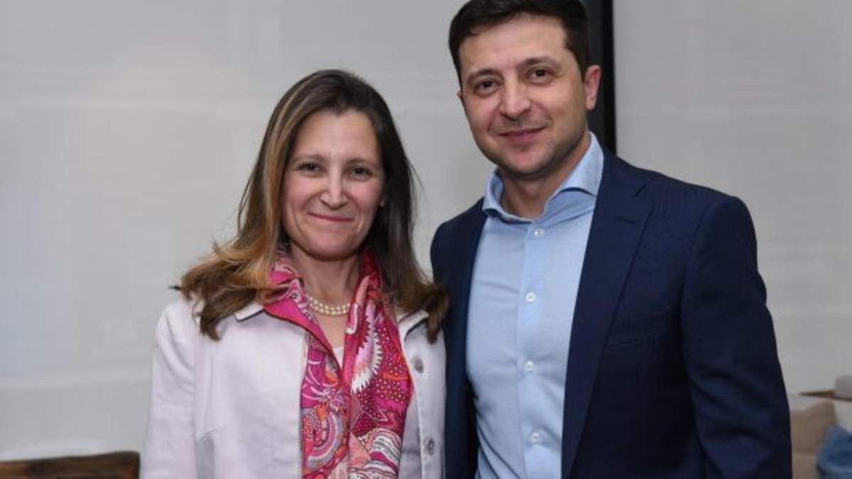 Христя Фриланд и Владимир Зеленский Христя Фриланд и Владимир Зеленский