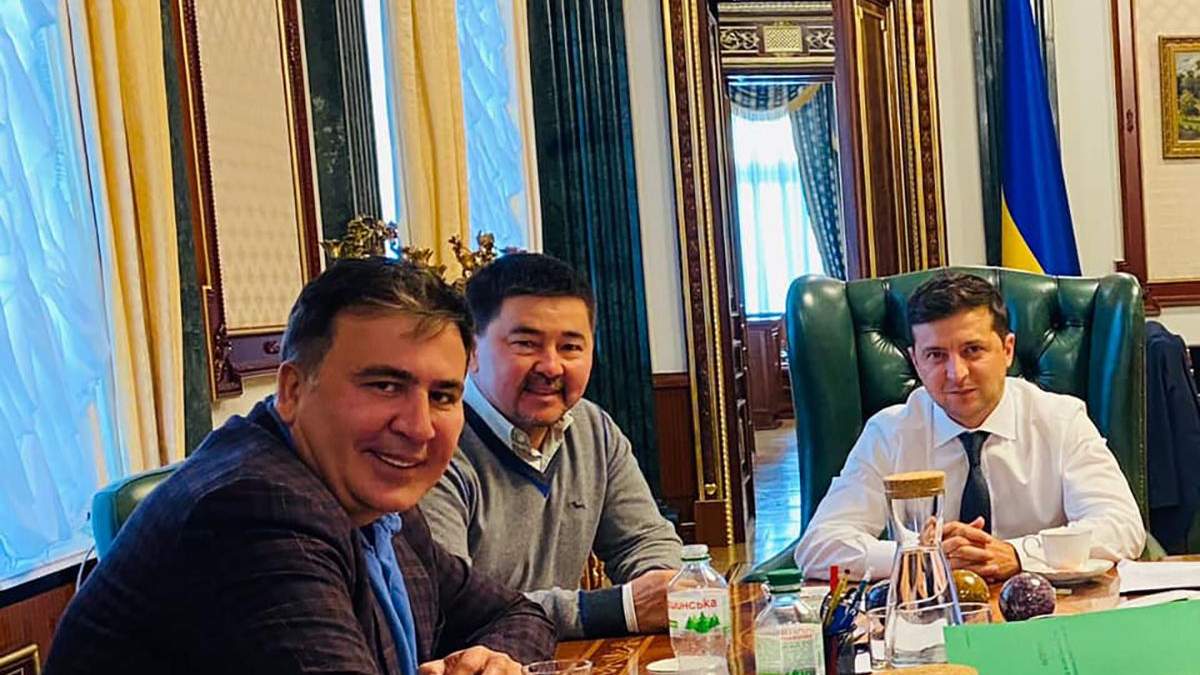 Михаил Саакашвили, Маргулан Сейсембаев и Владимир Зеленский Михаил Саакашвили, Маргулан Сейсембаев и Владимир Зеленский
