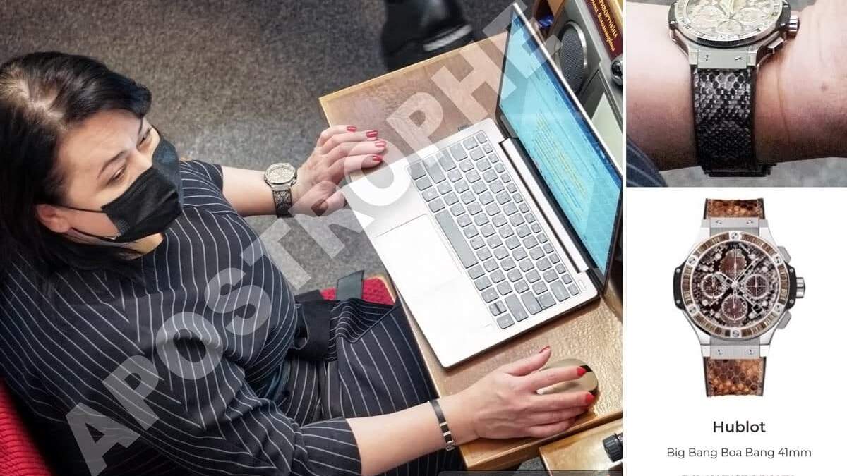 Депутатка Криворучкіна засвітила годинник за 27 тисяч доларів Депутатка Криворучкіна засвітила годинник за 27 тисяч доларів